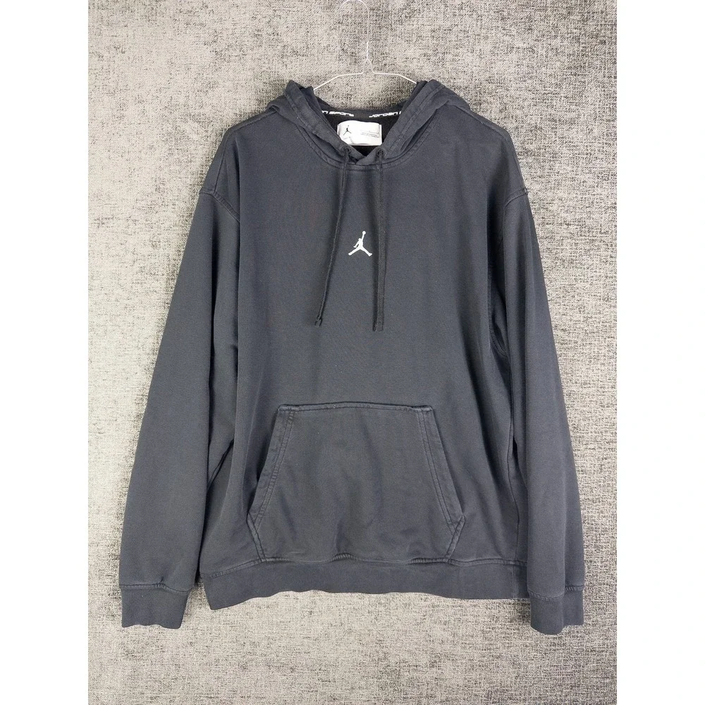 Jordan Sport Hoodie Mens L Black‎ Pullover Fleece Dri Fit Logo Nike Relaxed